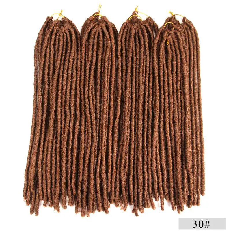 SOKU MT1B/30# цветные мягкие дреды вязаные крючком косички 18-26 дюймов Синтетические волосы Faux locs плетение наращивание волос - Цвет: #30