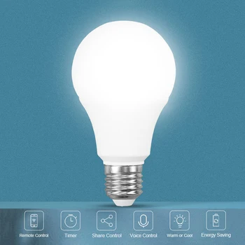 

E27/E26 WiFi Smart Light Smart Dimming LED Bulb Voice Control Household Lighting Warm Light Monochrome Lamp