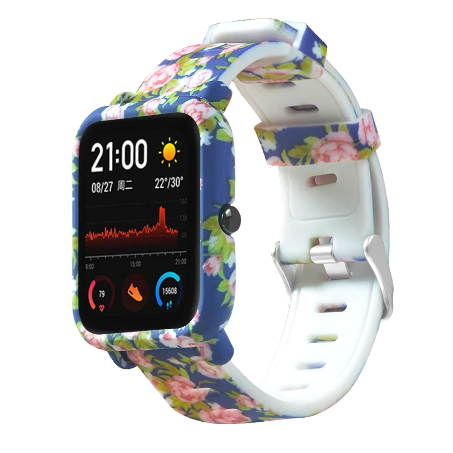 Ремешок для часов Amazfit GTS силиконовый браслет+ защитный чехол бампер для Xiaomi Huami Amazfit GTS умные часы