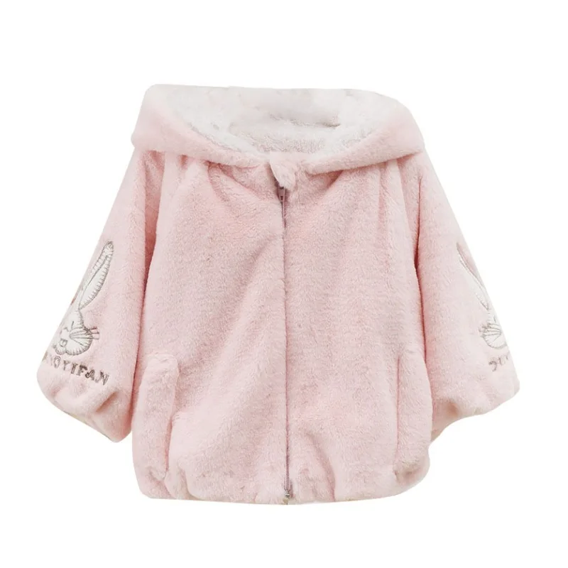 Детское утепленное пальто с мультипликационным принтом для маленьких мальчиков и девочек, Зимняя Повседневная Верхняя одежда с капюшоном, куртка, одежда K - Цвет: Розовый