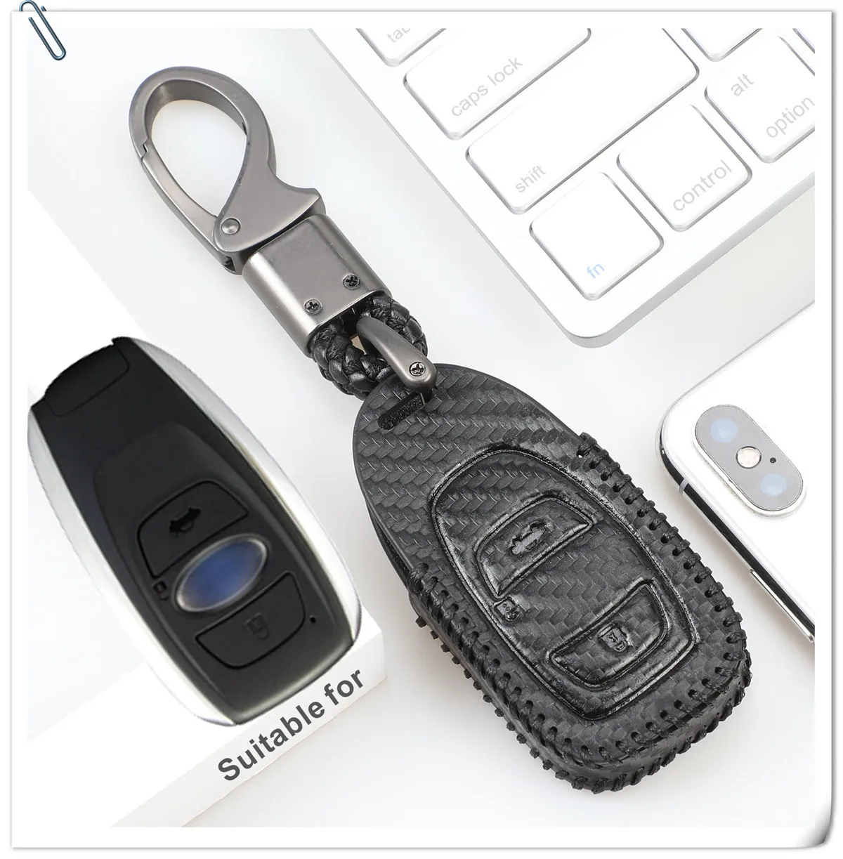 Portachiavi per auto in fibra di cuoio per Subaru BRZ Forester Legacy Outback WRX WRX STI Impreza XV Crosstrek Smart Remote Keyless Cover 5 Portachiavi per auto in fibra di cuoio per Subaru BRZ Forester Legacy Outback WRX WRX STI Impreza XV Crosstrek Smart Remote Keyless Cover - H395a6c5479644a80bc20943396453af9m