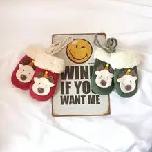 Плюшевые толстые теплые детские перчатки; зимние Бархатные перчатки; детские перчатки на палец; 4-10 лет