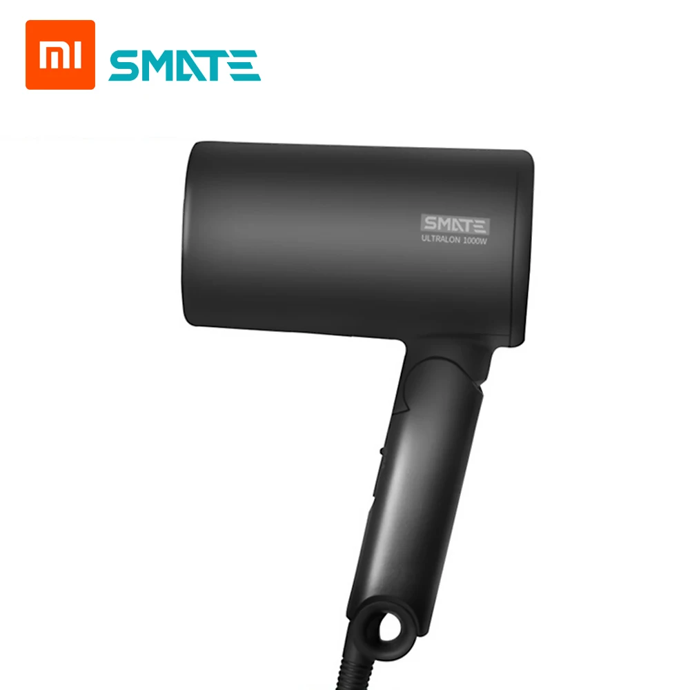 Для XIAOMI MIJIA SMATE SH-A100 фен-диффузор домашний 1000 Вт профессиональный уход за волосами быстросохнущая портативная складная ручка для путешествий - Цвет: Черный