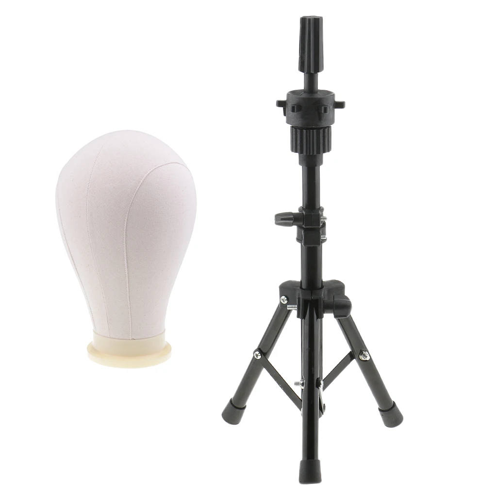 24'' Beige Cork Canvas Block Mannequin Head for Wig Making+Heavy Duty Tripod 24'' Beige Cork Canvas Block Mannequin Head for Wig Making+Heavy Duty Tripod