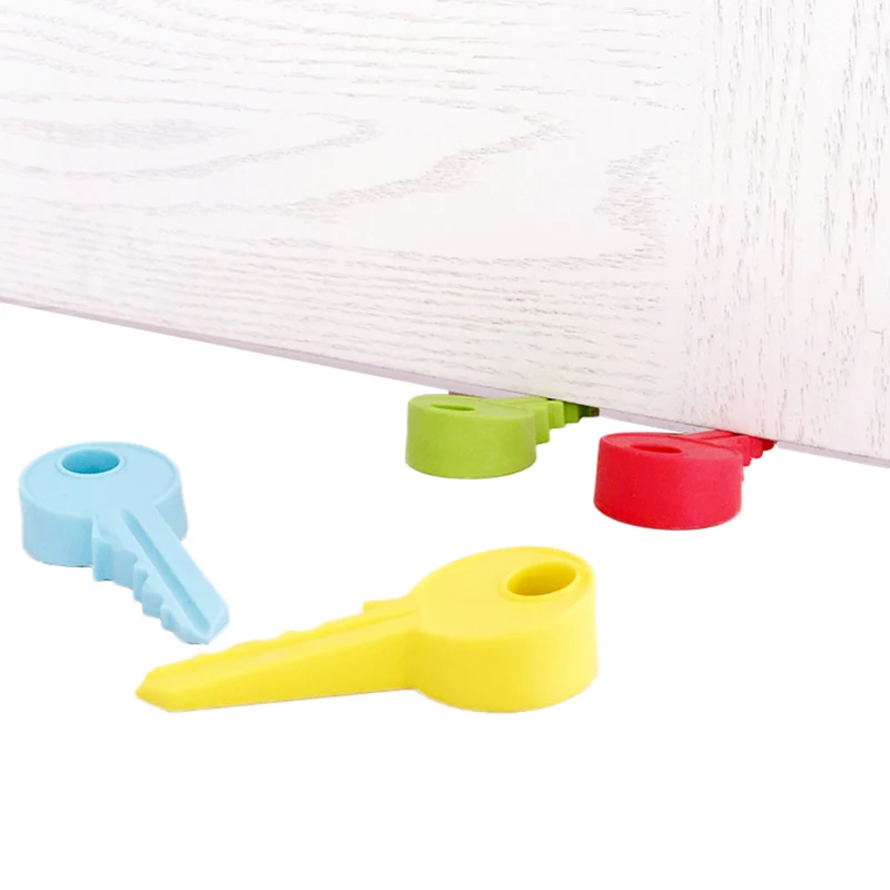 Hot Silicone Rubber Door Stopper Cute Key Style Home Decor