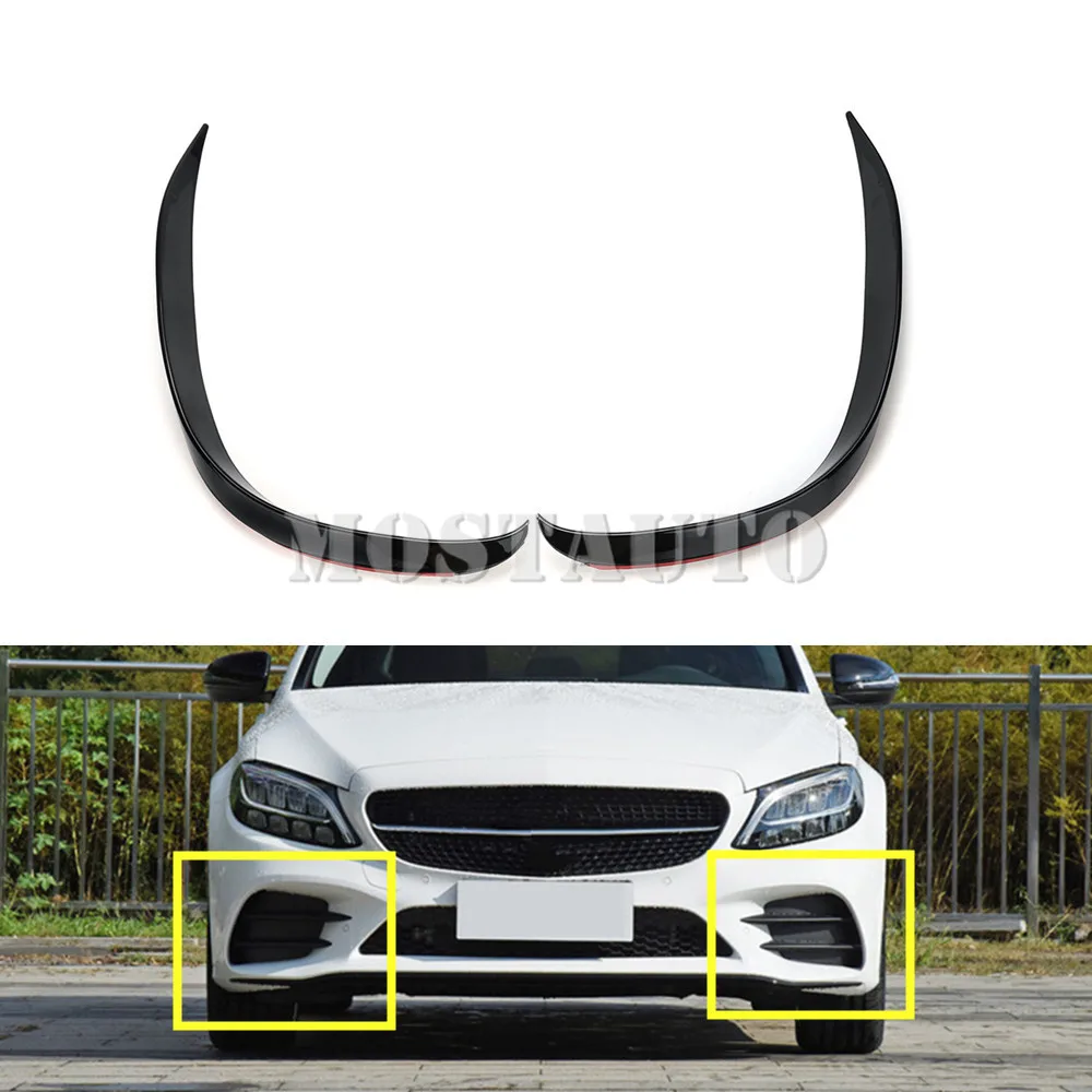 

2 шт., задний бампер-спойлер из углеродного волокна для Mercedes Benz C Class W205 S205 2019-2021