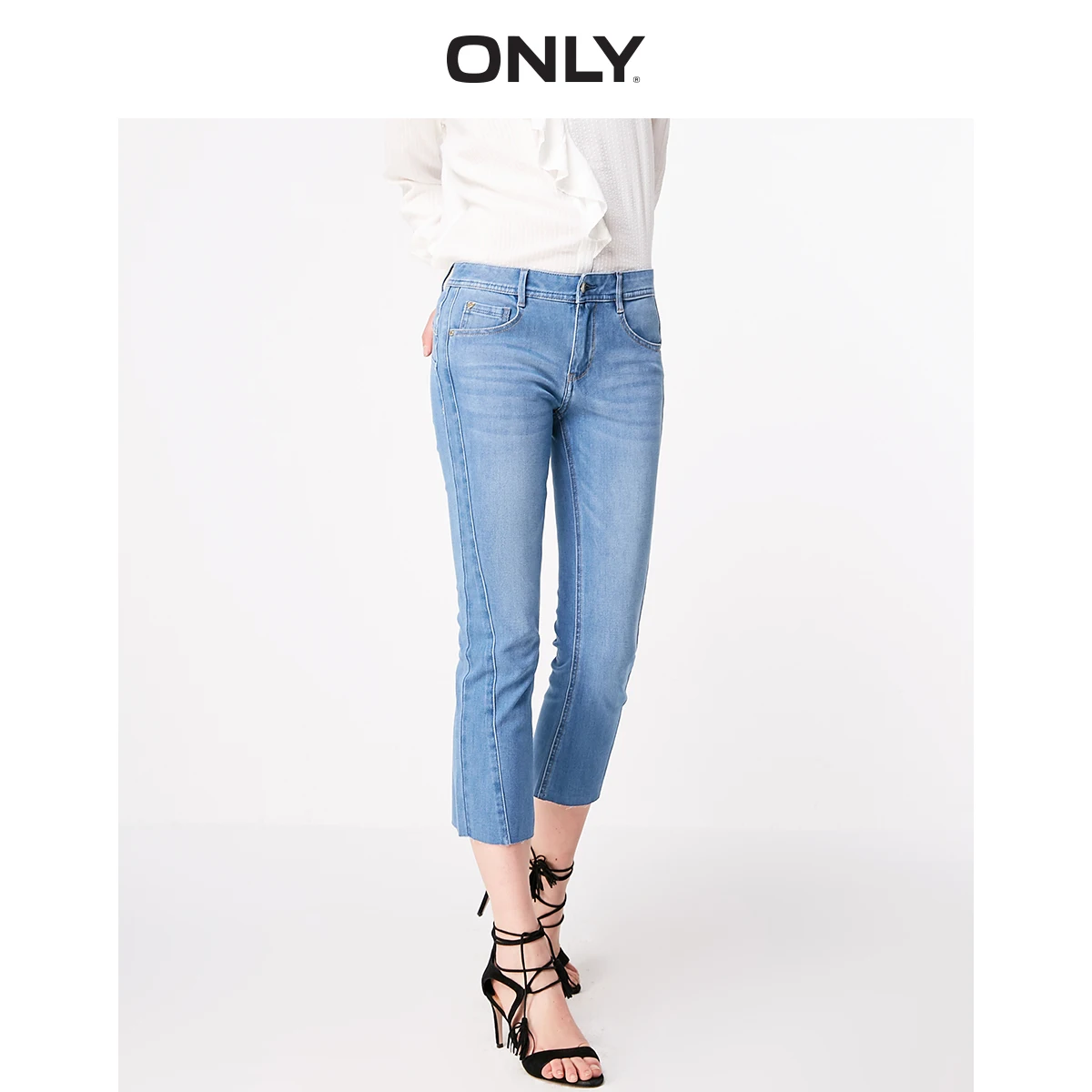 ONLY Women's Slim Straight Fit Low-rise Capri Jeans | 11916I510 ONLY Women's Slim Straight Fit Low-rise Capri Jeans | 11916I510