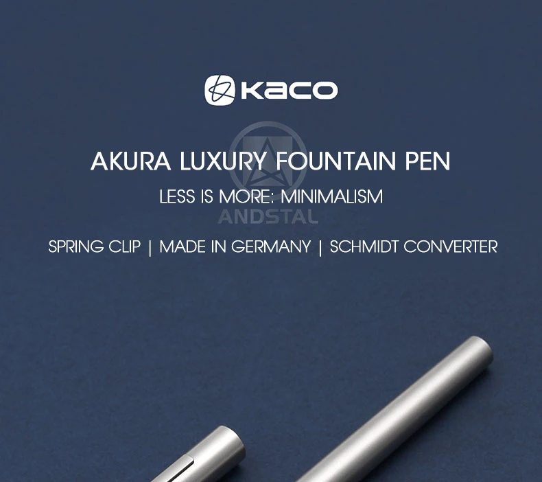 Details about   New KACO TUBE Stainless Steel Fountain Pen Aluminum High-end Painting & Gift Box 