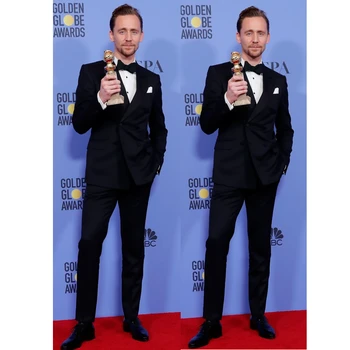 

Custom Black Double Breasted Men Suit Groom Blazer Slim Fit Custom 2 Piece Prom Tuxedo Terno Masculino (Jacket+Pants)