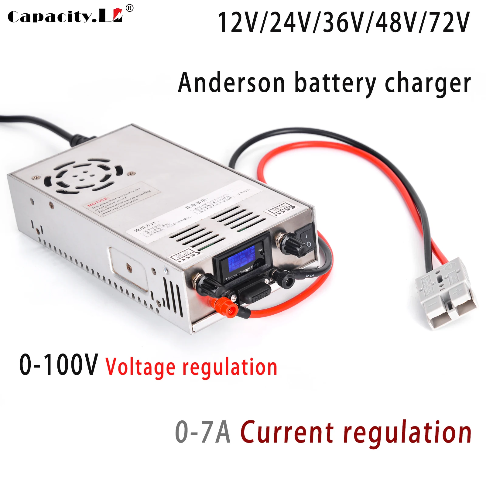 Bateria de Lítio Lifepo4 Carregador 12v Adaptador Bicicleta Elétrica 14.6v Tensão Ajustável 12.6v Corrente 36v 48v 24v 72v 84v - Image 4