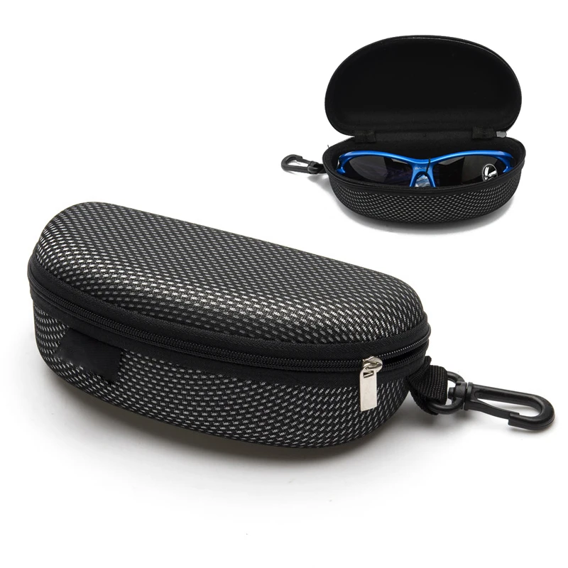 

Portable Glasses Box Black Hard Case Large Protector Case Unisex Retro Glasses Bag Zipper Sunglasses Case Skiing Eyewear Box