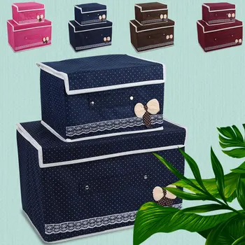 

Storage Box 2Pcs/Set Space Saver Container Case Basket Bag Non-Woven Fabrics Desktop Clothing Office Home Large Capacity