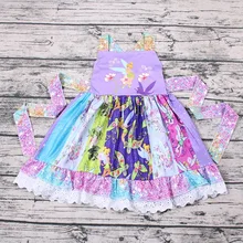 Дизайнерское платье для маленьких девочек С Рисунком бабочки; летнее платье принцессы для девочек; платья с принтом; детская Изысканная одежда; платье с узором