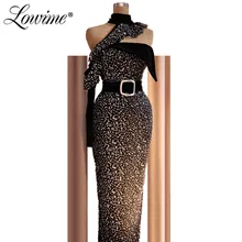 Черное блестящее вечернее платье русалки, вечерние кафтаны в турецком арабском Дубае, вечерние платья, платья для выпускного вечера на заказ