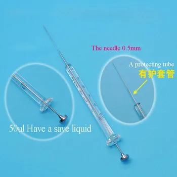

50ul Liquid phase (flat tip) Micro injector microsyringe colour spectrum Chromatographic injection needle free shipping