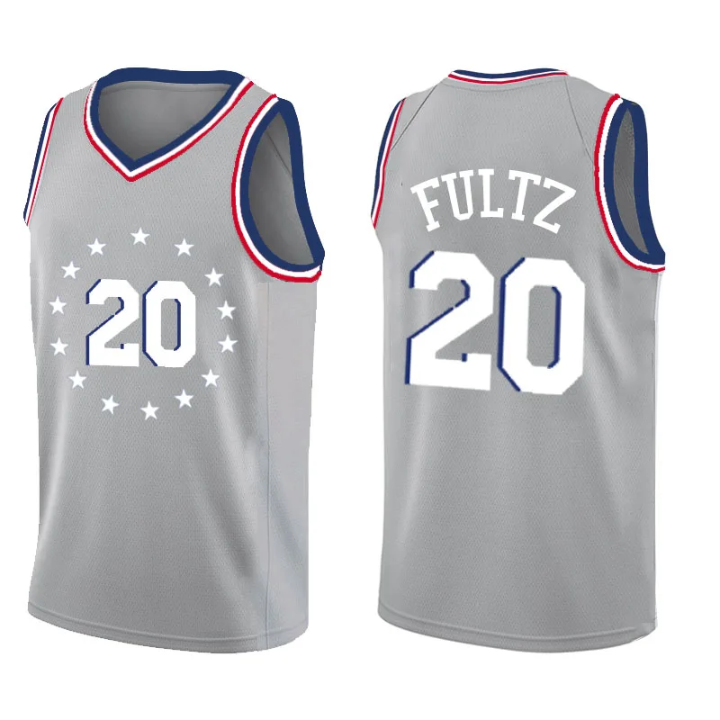 20 Markelle Fultz 21 Joel Джерси embiid 25 Бен Симмонс 3 Аллен Айверсон 17 J.J. Баскетбольные майки Redick город