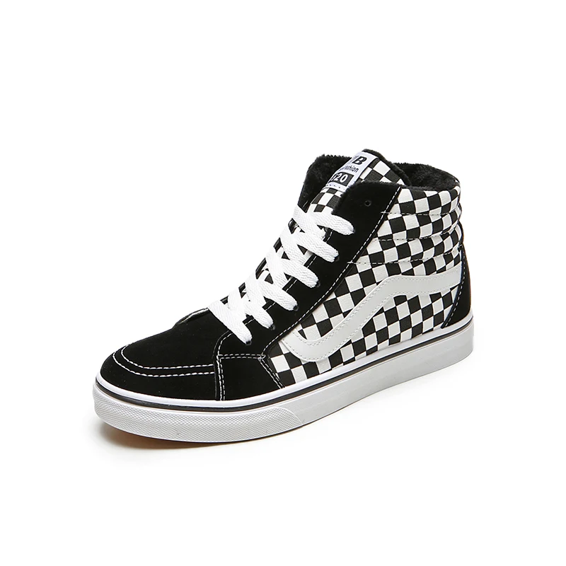 TRILEINO mid sk8 классические мужские черно-белые сетчатые туфли из вулканизованной парусины с добавлением хлопка обувь для скейтбординга кроссовки - Цвет: lattice