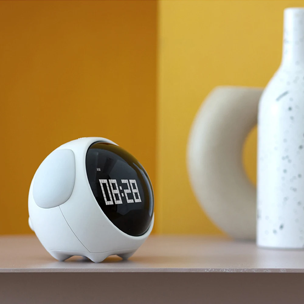 Будильник Xiaomi с милыми выражениями, Многофункциональные цифровые ...