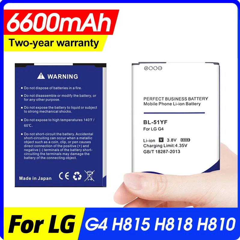 Фото Аккумулятор для Lg G4 H815 H818 H819 Vs999 F500s F500k F500l H811 V32, 6600 мАч №1