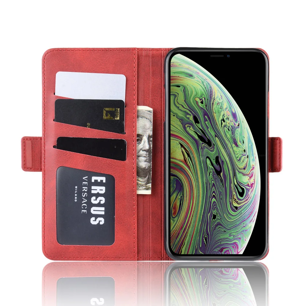 Для apple iPhone X/XS следующий из двойного цвета телячья кожа зерна боковой всасывающий чехол восстановление древних способов внешней торговли