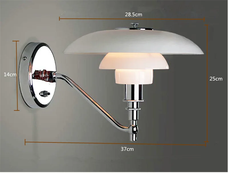 Скандинавский светодиодный настенный светильник PH, современный стеклянный настенный светильник для балкона, спальни, кабинета, отеля, кофе, художественный декор, светильник, лофт светильник