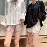 Wygodne luźne krótkie spodnie damskie miękki lodowy jedwab Streetwear studenckie spodenki dziewczęce kobiece seksowne plażowe spodenki do biegania lato 6