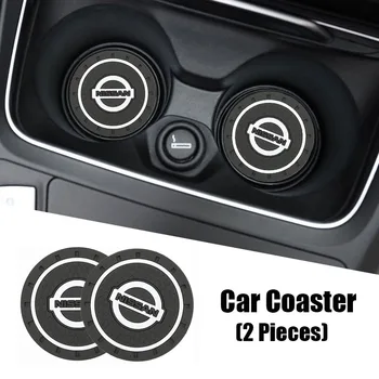 

For Nissan X-Trail Xterra Qashqai Sylphy Leaf Murano Tiida Almera Car Water Coaster Decoration Styling PVC Anti-Slip Car Cup Mat
