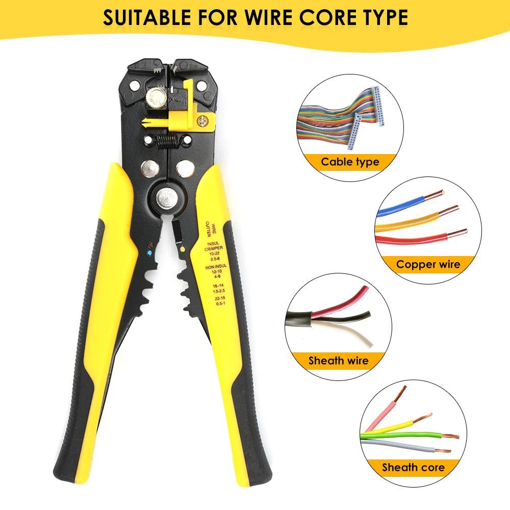 

Multi-tool Cable Wire Stripper Wire Cutter Crimping Pliers Wire Stripper Crimping Tool Stripping tool with terminals Kit
