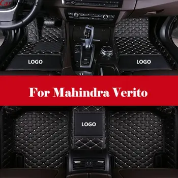 

All Weather Car-Styling Custom Luxury Leather Waterproof Floor Mats Logo Stripe Leather Carpets For Mahindra Verito