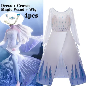 

2 Elsa Dress Girls Kids Dresses For Girls Costume Anna Elegant Princess Dress Carnival Easter Cosplay Party Children Clothing