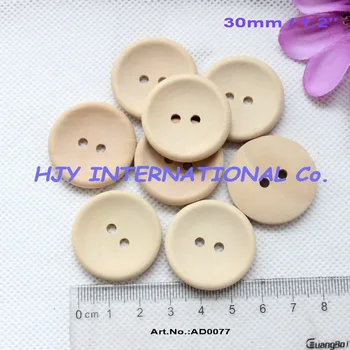 

30mm Unfinished custom button plain Personalized wooden button with your own message or shop name 1.2" - AD0077