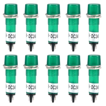 

uxcell 10Pcs DC 24V Indicator Lights Signal Indicator Dash Light Panel Mount 10mm 2/5" LED Bulbs XD10-3 Red Green