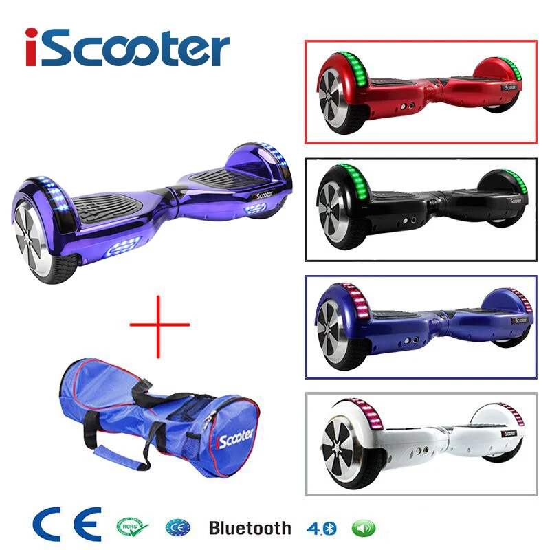 iScooter Hoverboard UL2272 Bluetooth Electric Skateboard with Steering-Wheel, Smart 2-Wheel Self-Balancing Standing Scooter Hover Board image 2