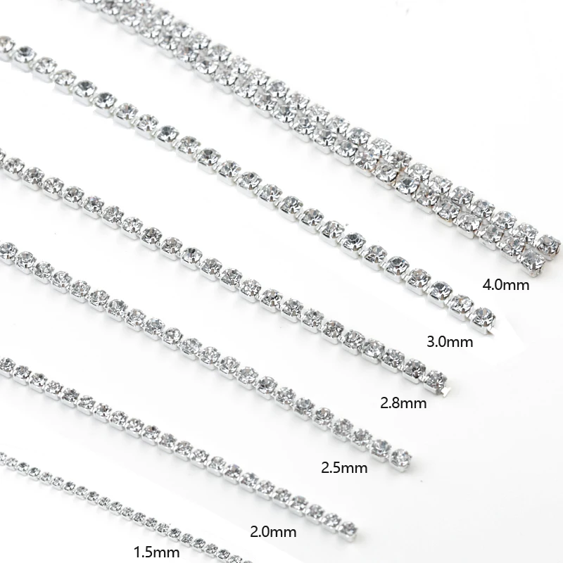 Rhinestone Claw Chain 10Yards Glitter Crystal Strass Trim Glue-On DIY Rhinestone Chain For Garment Accessories Decorations