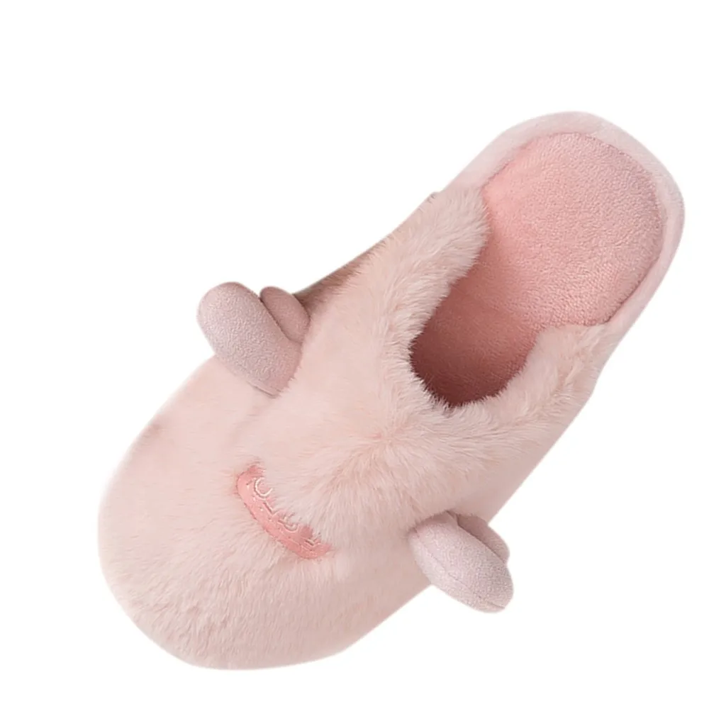 SAGACE Winter Home Slippers Women Warm Cotton Fabric Antlers Ears Flat Women Shoes non-slip lovely Winter House Shoes hot Sep 4