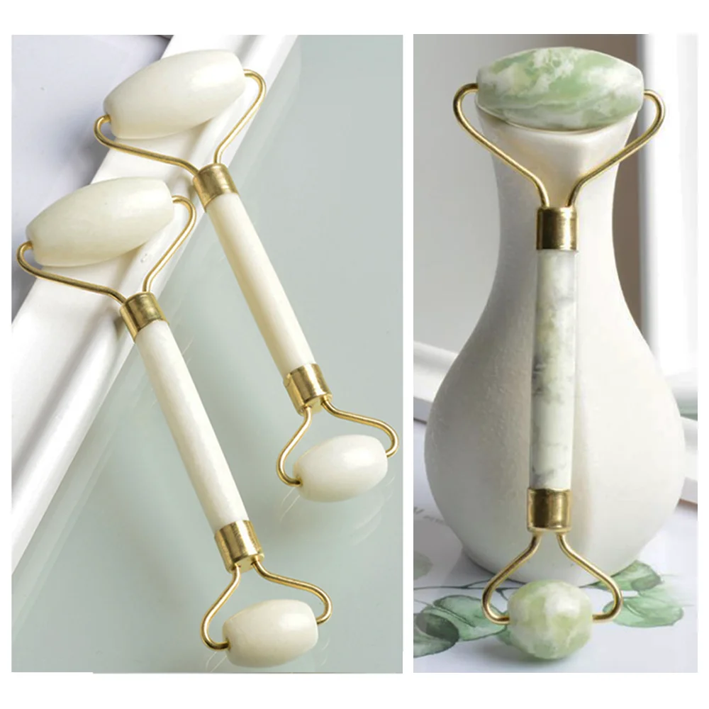 Rodillo para masaje Facial de Jade Natural, rascador para SPA, piedra de Jade, para cuerpo, piel, adelgazamiento, estiramiento del cuello, herramientas de cuidado de la salud, gua sha