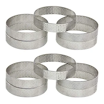 

10 Pieces / Set of 304 Stainless Steel Cake Baking Mold Round Mousse Cake Fruit Pie Dessert DIY Decoration Circle Mold Kitchen B