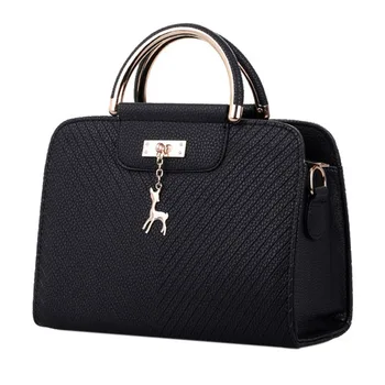 

Women Bag Women Leather Handbag Box Shoulder Bag Women Crossbody Handbag Female Cute Deer Pendant Big Elegant Lady High Quality