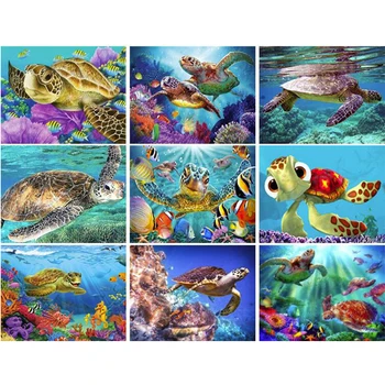 

5D Diamond Pattern Rhinestone Diy Diamond Painting "Turtle ocean scenery" Diamond Embroidery Sale Christmas Decoration FG1911