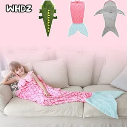 Manta de cola de sirena para niños y adolescentes, funda de envoltura polar de Franela suave, saco de dormir para niños y niñas