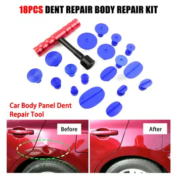 

Red Dent Repair T-Shaped Paintless Lifter Tools With Puller Tab Set Kit Auto