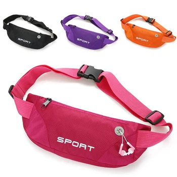 

2020 woman waist bag Sports Mobile Phone Ultra-thin Single Row Zipper Waterproof Pockets bolsa cintura feminina