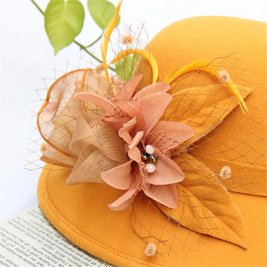 Винтажная черная шерстяная фетровая шляпа Колокол с бантом и широкими полями