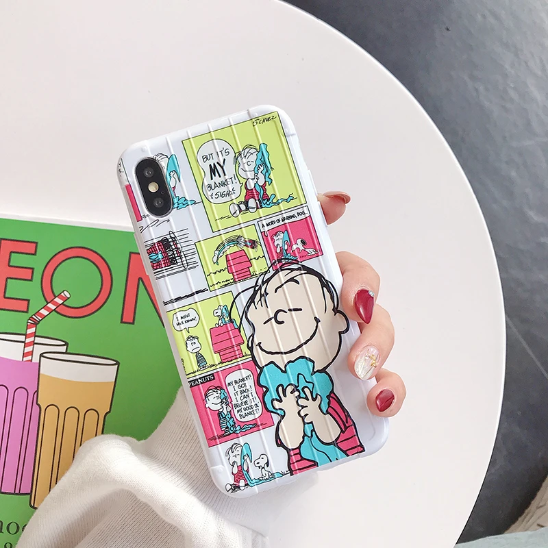Чехол s с мультипликационным принтом «Charlie» коричневого цвета для iPhone 11, 7, 8, 6, 6S Plus, 3D полосатая мягкая задняя крышка из ТПУ для iPhone 11Pro, XS чехол для MAX XR Coque