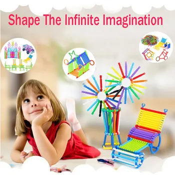 

420PCS /800PCS Children's Enlightenment Building Blocks Plastic Splicing Wisdom Stick Blocks Educational Learning Baby Toys