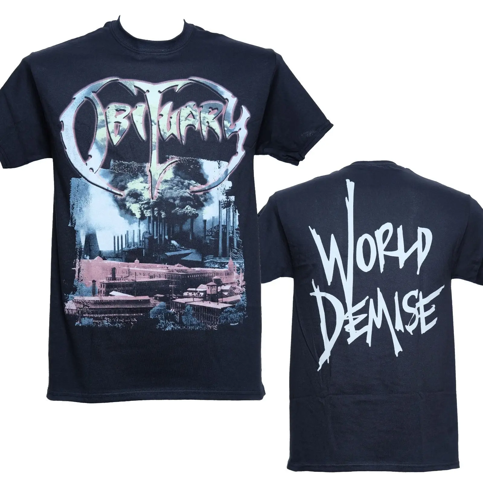 OBITUARY WORLD DEMISE официальная Лицензионная Футболка новинка размеры s m l xlс коротким