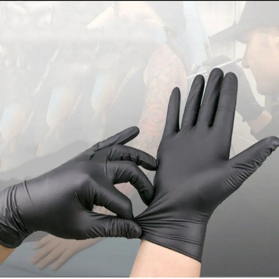 Disposable Gloves Black Home Work Gardening Painting Protective Vinyl Nitrile Gloves Latex Free Adult Child Kids XS S M 100pcs disposable gloves,nitrile gloves,protective gloves,safety gloves,garden work gloves,horticultural gloves
