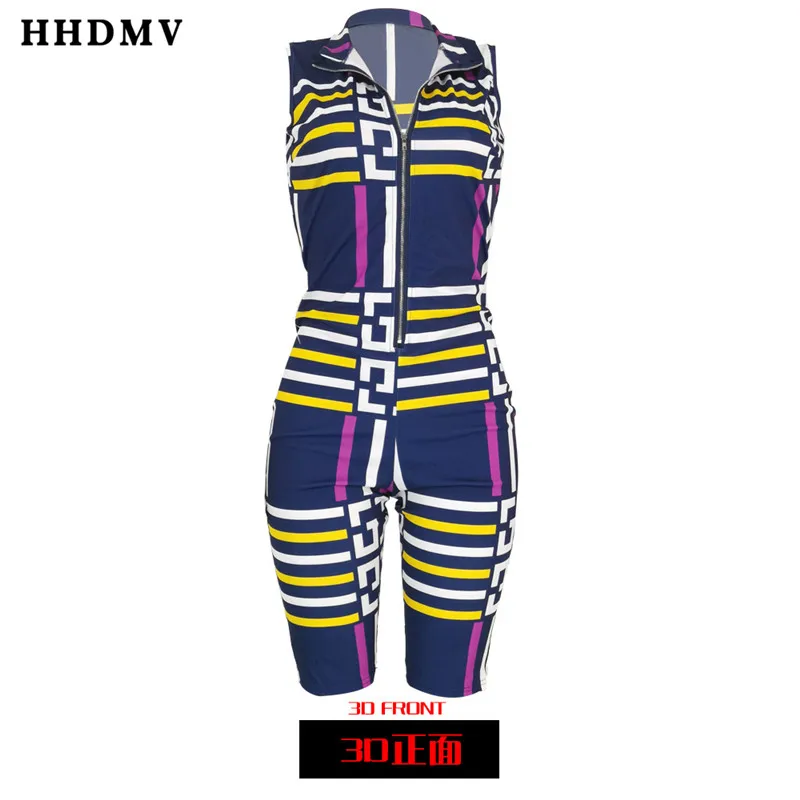 HHDMV YH5077 летние женские новые модные сексуальные пляжные стиль без рукавов на молнии печатные плотные фиолетовые комбинезоны, короткие брюки