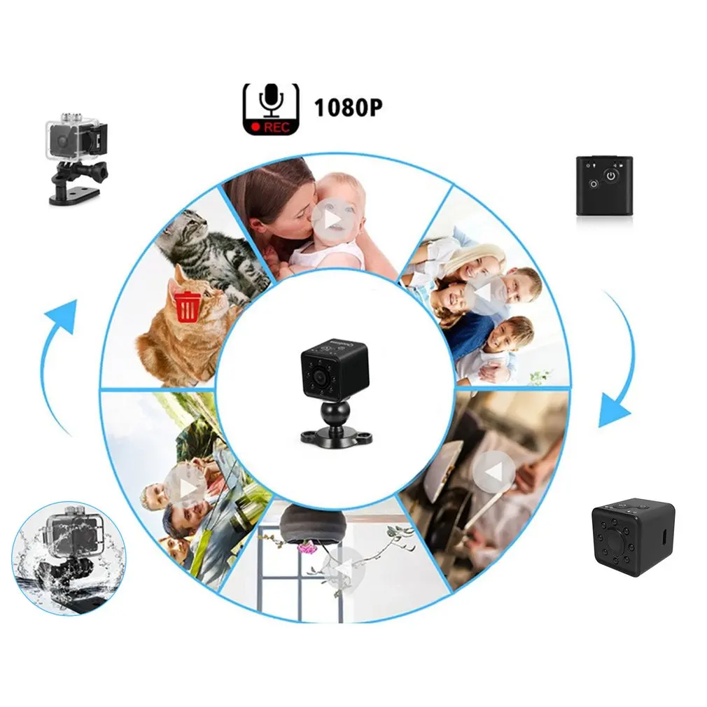 Mini SQ13 FULL HD Waterproof Camera Sport Action Record Cam Holder 1080P+ WiFi Surveillance Camera Home Monitor Camera