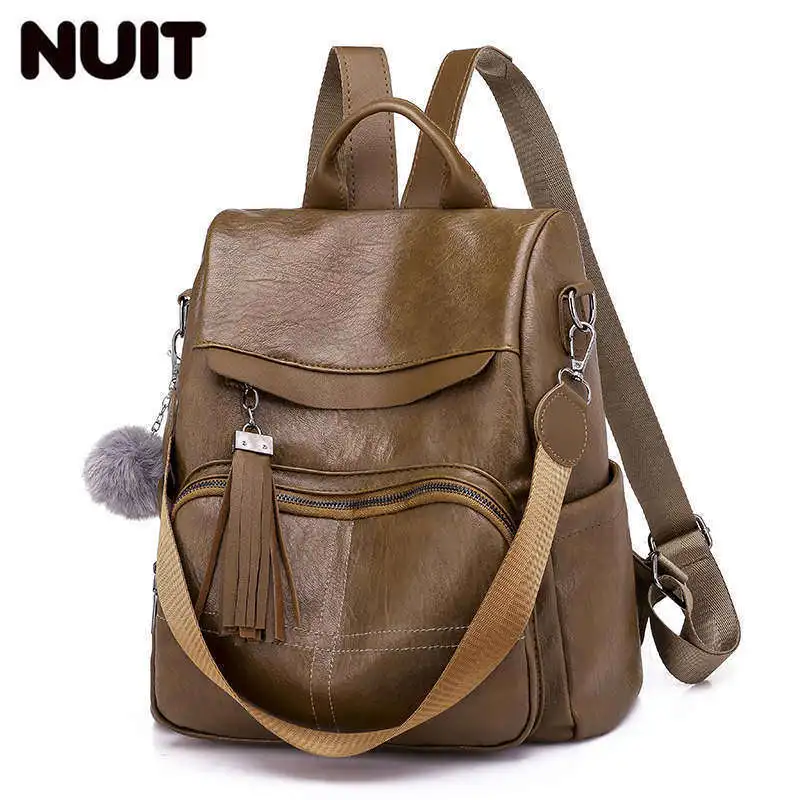 Ladies Backpack Single Shoulder Bag For Teenage Designer Black Retro School Bags Teenagers Sac A Dos Bookbags | Багаж и сумки